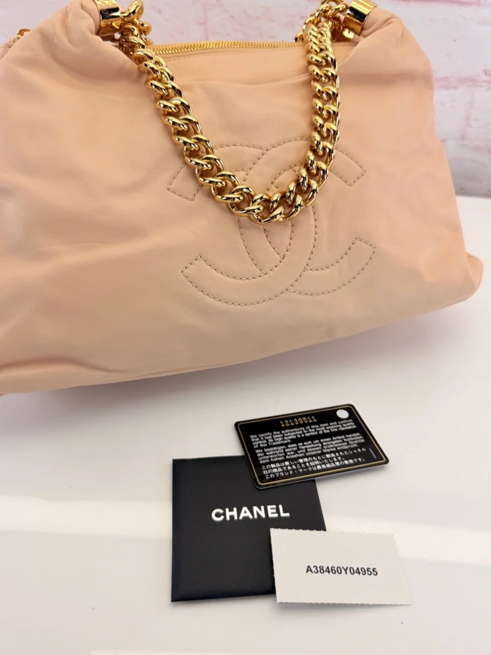 CHANEL Soft Pink Rodeo Drive Lambskin Hobo Bag